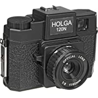 Holga - Cámara de plástico (tamaño Mediano- con Flash Integrado y Lente de Cristal- no incluida)- Color Negro